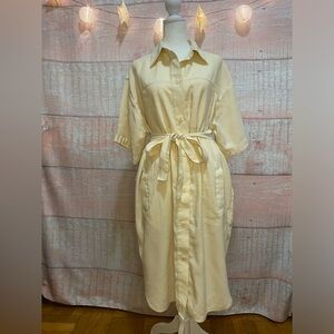 Stockholm atelier & other stories belted long Ivory Dress Size S